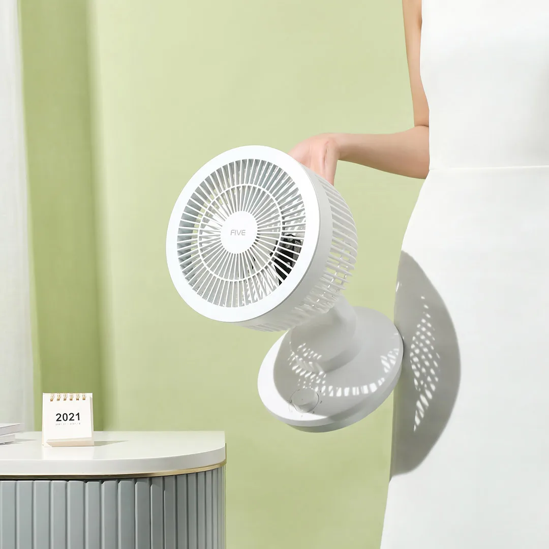 Original Xiaomi FIVE Air Circulation Fan Wide-Angle Air Supply 3D Circulating Wind Natural Breeze 3 Gear Adjustable Desktop Fan