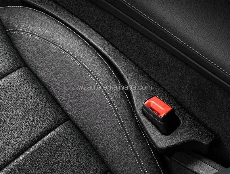 WZAUTO The Original Patented Car Seat Gap Filler (AS SEEN ON Shark Tank) Set of 2 and Slide Free Pad and Light