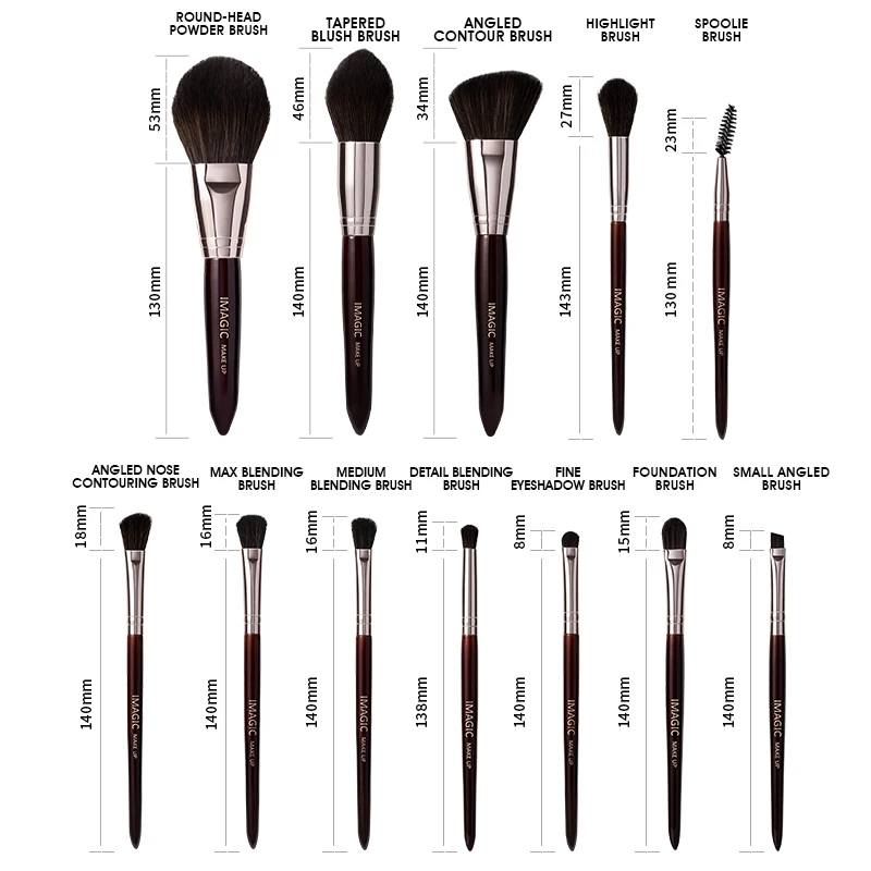 Professional cosmetic 12pcs wine red luxury makeup brush set wood handle private label foundation cosmetic makeup brushes