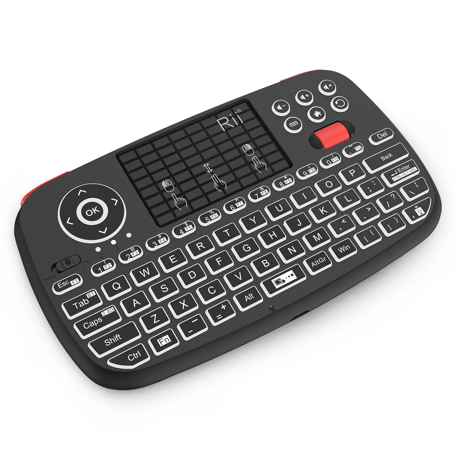 Rii 2.4GHz Dual Modes Handheld Backlit mini bluetooth keyboard android backlight