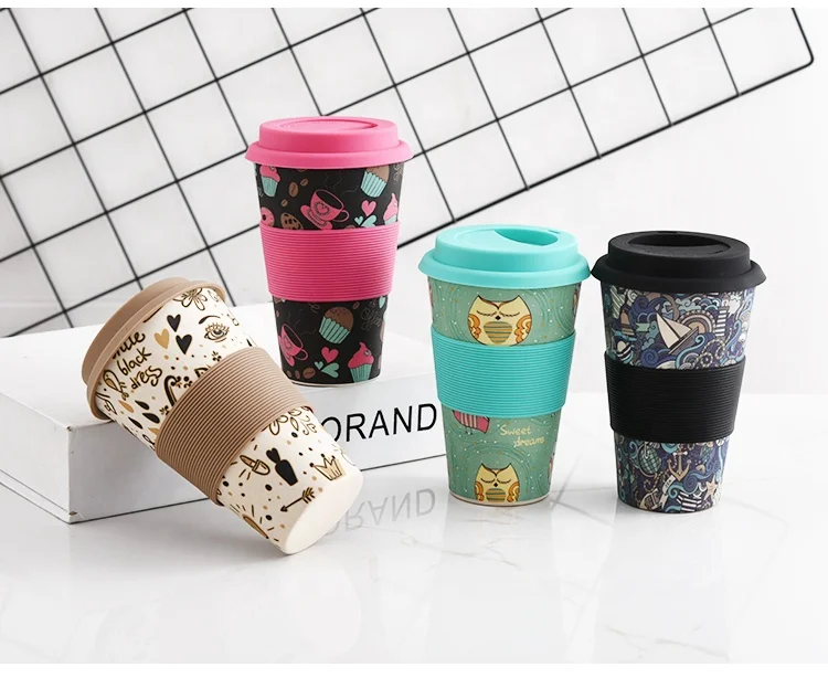 Reusable Custom Cups Eco Friendly Biodegradable Bamboo Cup Bamboo Fiber Coffee Cups