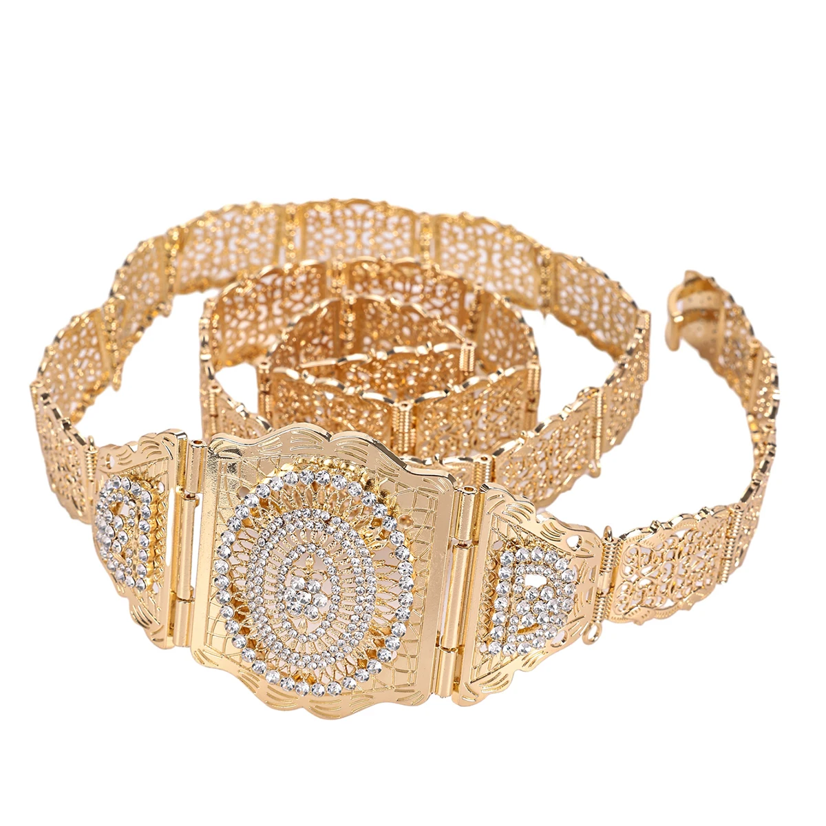 Luxury Fashion Gold Belt Arab Bride Diamond Point Drill Cutout Design Suitable For Girls To Wear Any Important Occasion
