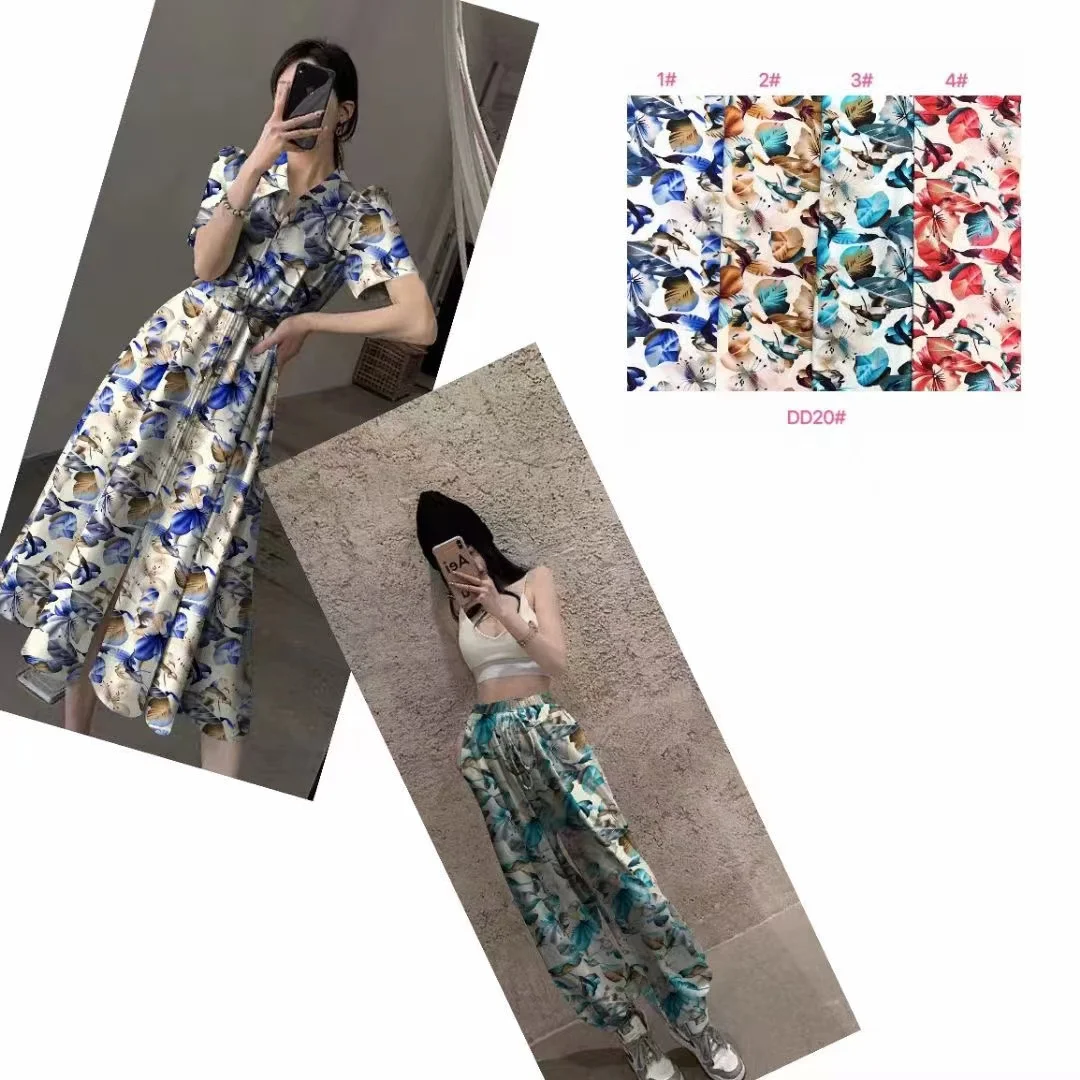 wholesale fabric rayon  print 100% viscose rayon of  rayon embroidery thread ready goods for clothing