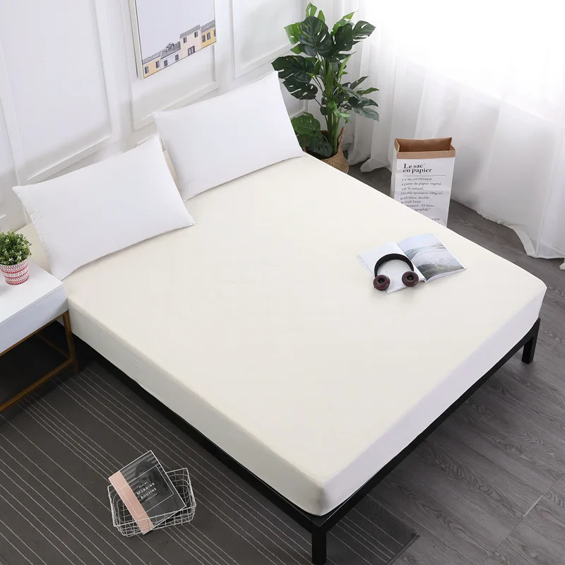 High Quality Waterproof Fitted Bedsheet Multiple Colors Custom Luxury Modern Bedding Fitted Sheet