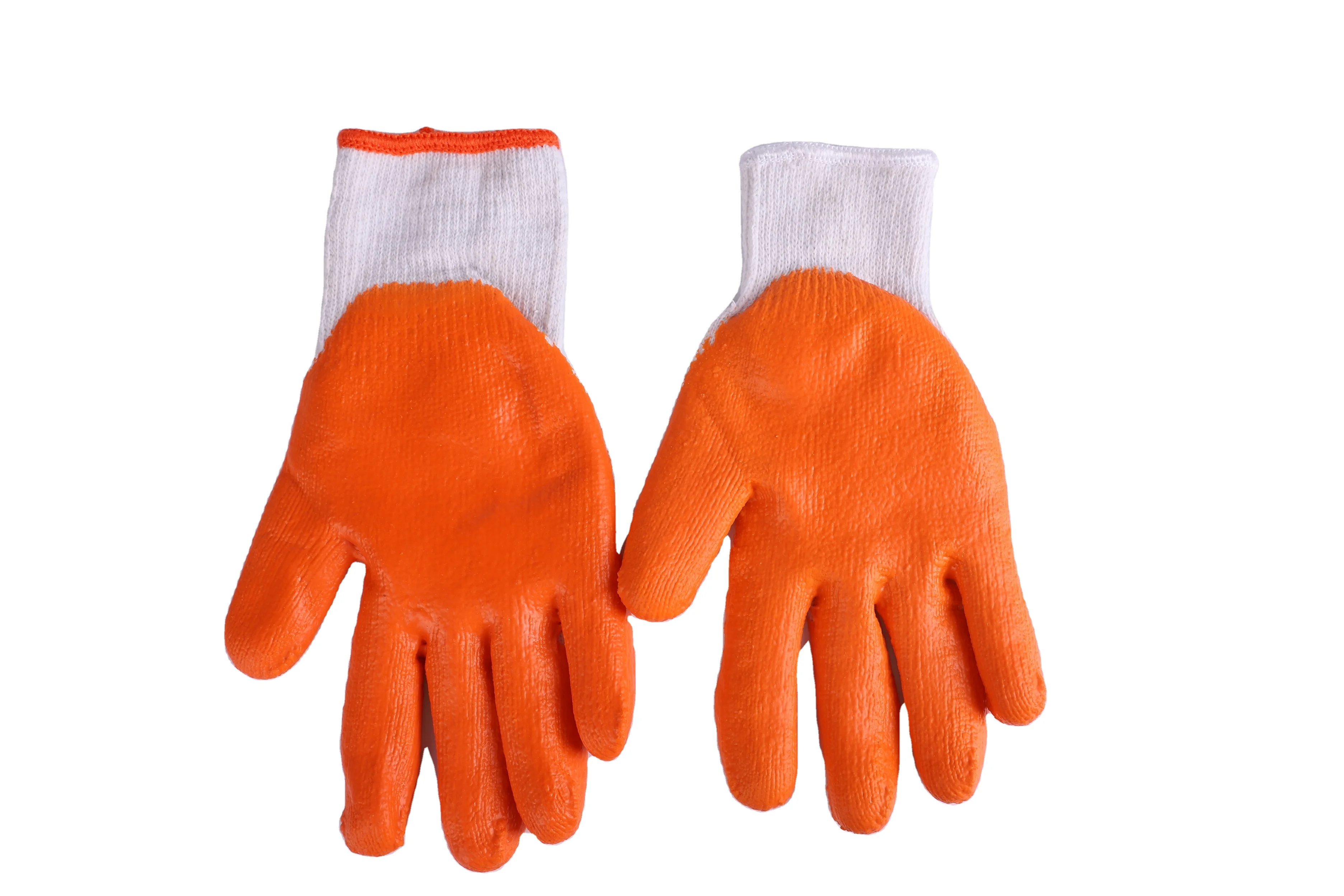 10 gauge garden grey cotton knitted crinkle latex coated safety work gloves of manufacturer