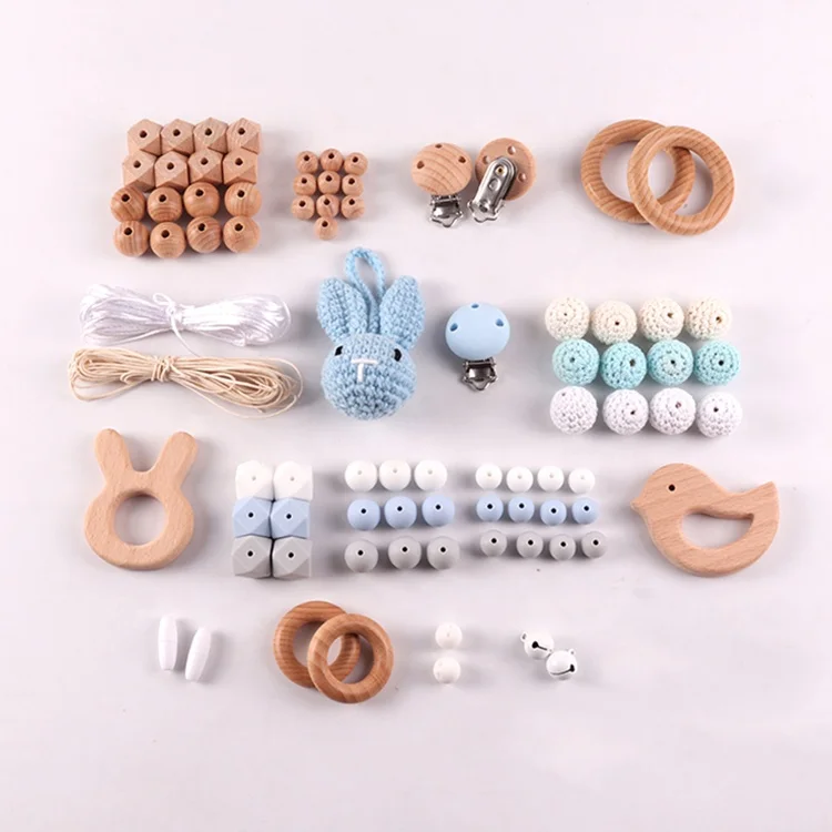 New Product 83 Pieces Set Diy Bead Accessories Kids Toys Pacifier Chain Making Material Pack Handmade Pacifier Chain