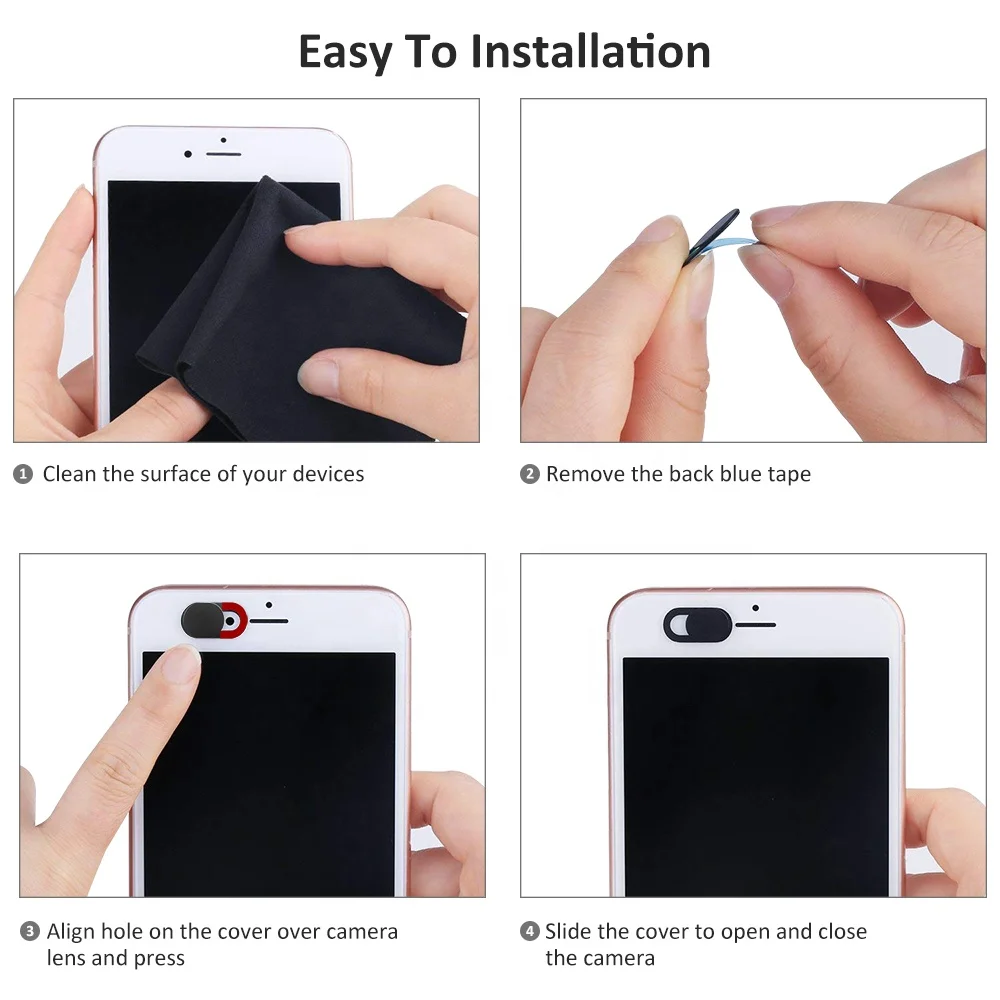 KIWI design Webcam Cover  6 Pack Laptop Camera Cover Slide Ultra Thin with Clean Cloth for Laptop, PC, Macbook, iMac