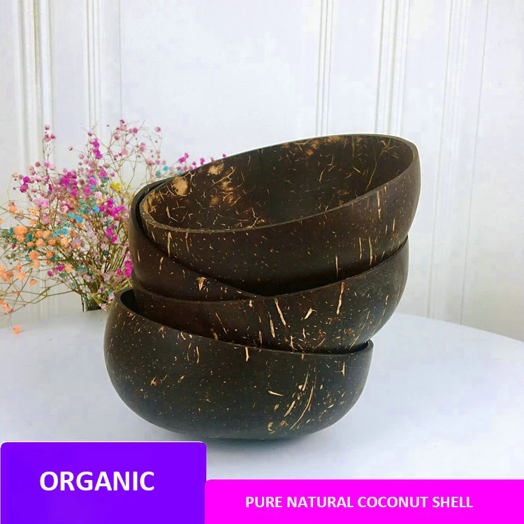 Coconut Bowls and Wooden Spoon Set, Serveware for Smoothie Bowls,  Organic Salad Bowl