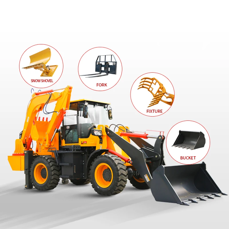 Factory Price China Made Wheel Backhoe Loader for Sale mini tractor with front end loader and backhoe