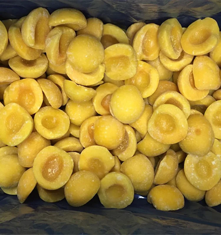 IQF Frozen Premium Quality Yellow Peach Dices Sweet Delicious Durian-type Fruit Whole Water Bulk Packaged Cubes Chunks Blocks