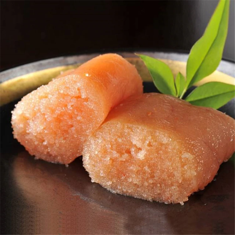 Pollock Fish Roe Seasoned Red FROZEN from CN;LIA Whole Shape Mackerel Box Packaging Normal Salty Sushi 1 Kg HACCP/KOSHER/ISO IQF