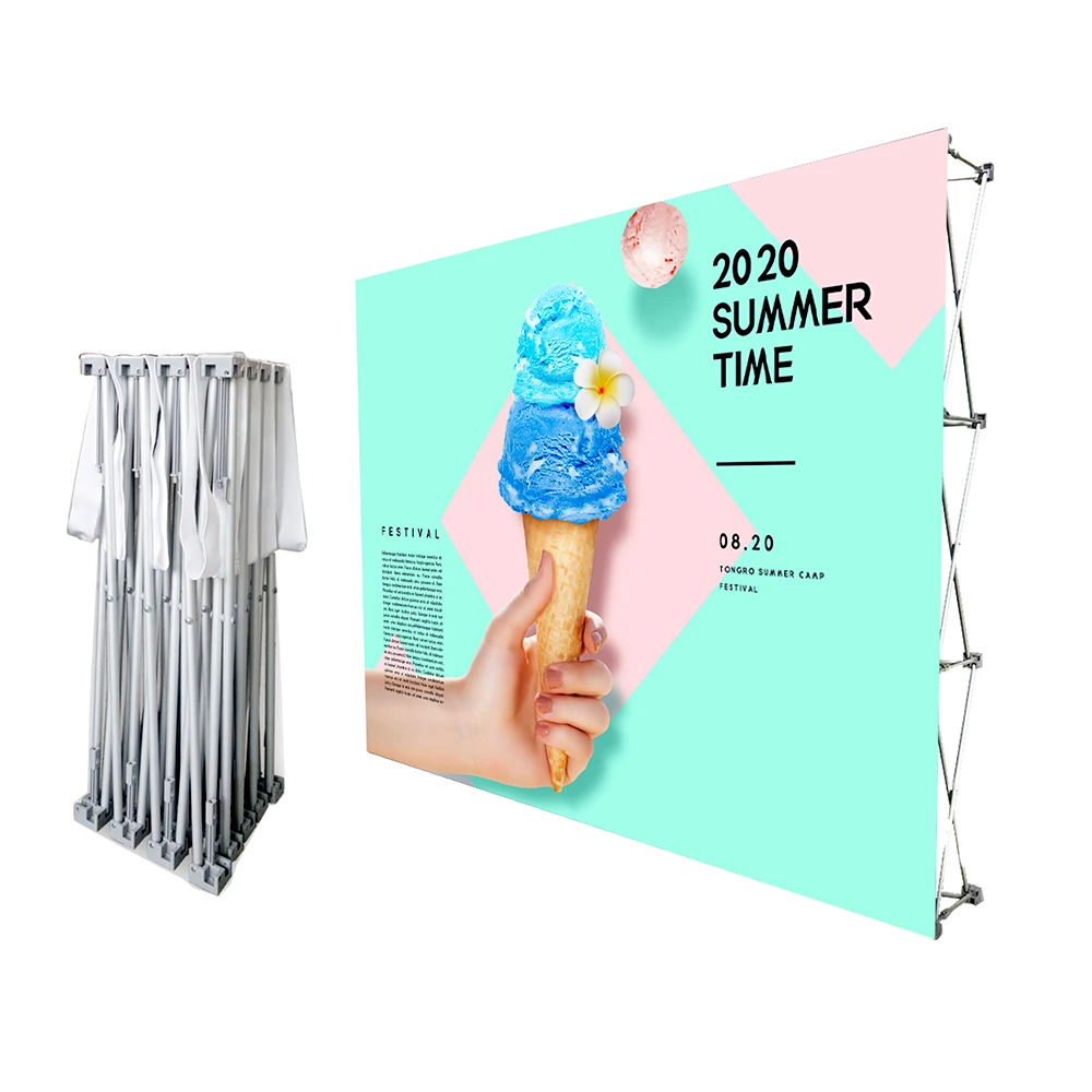 Advertising fabric popup 3x4 aluminum backdrop foto pop up banner display stand