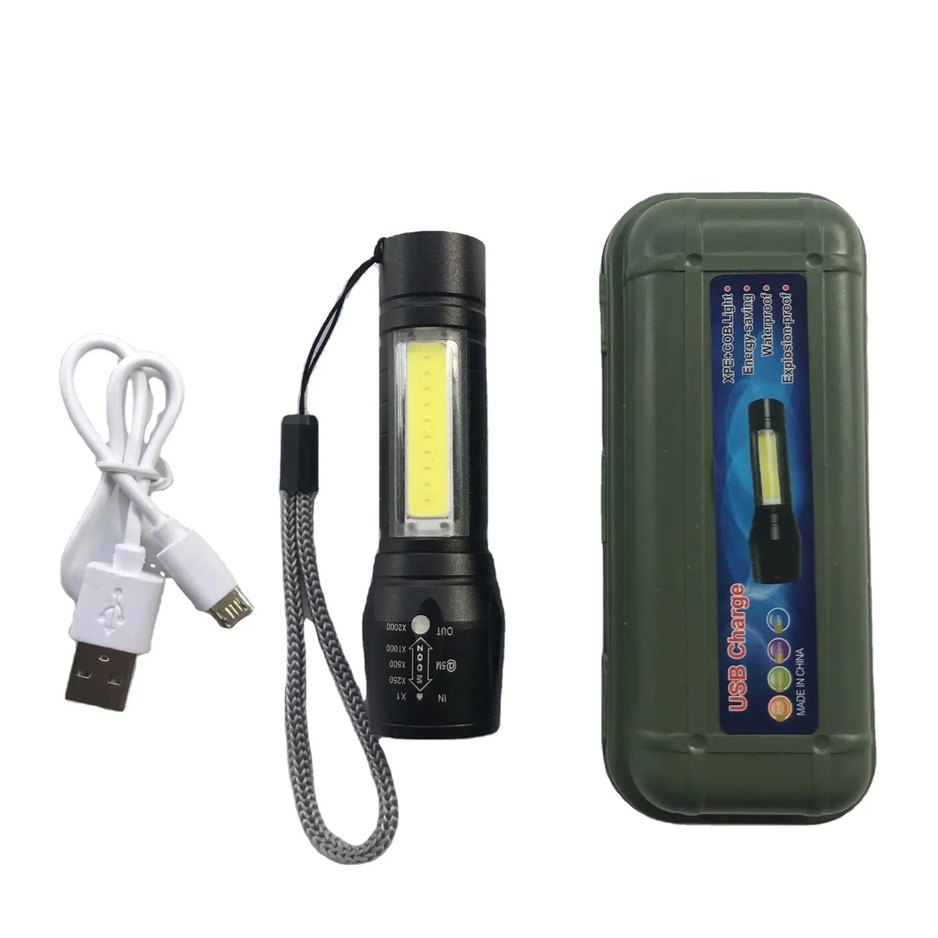Hlm Portable Rechargeable 3w Mini Handheld Led Flashlight For Biking Camping
