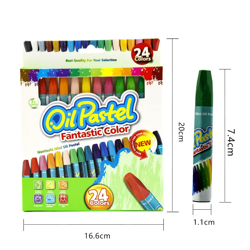12 18 24 36 pcs Art Drawing Oil Pastel Silky Crayons Set With Custom Logo