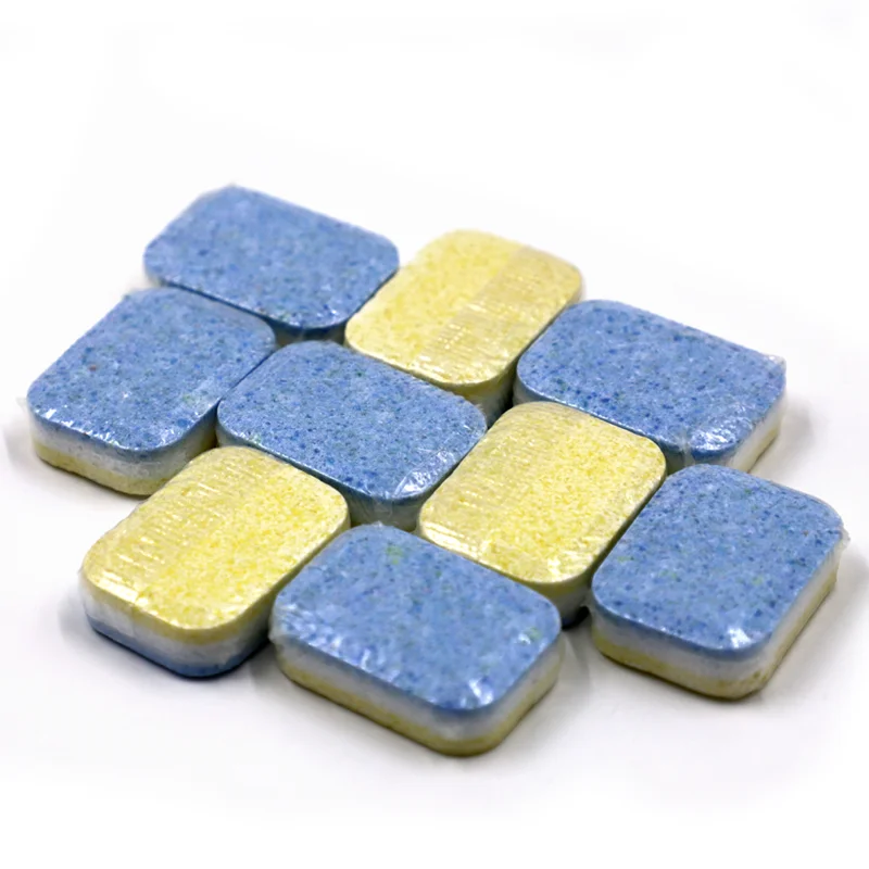 3 Layers Dishwasher Tablet Green White Blue 9 in 1 Functions Soften Hard Water Remove Deeply Food Stains No Phosphate