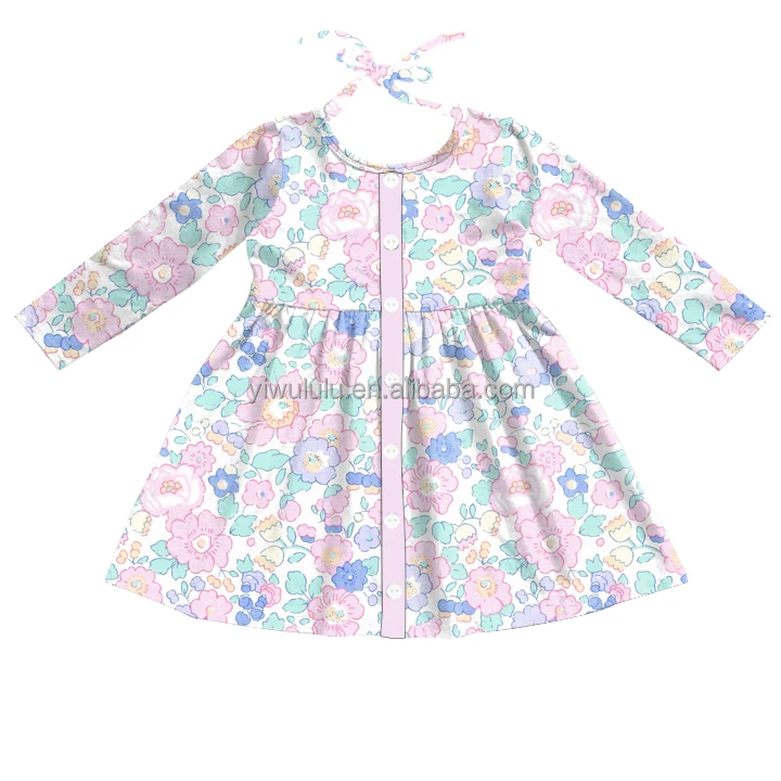Children Girls Dress Fall Winter New Design Girls Floral Dress
