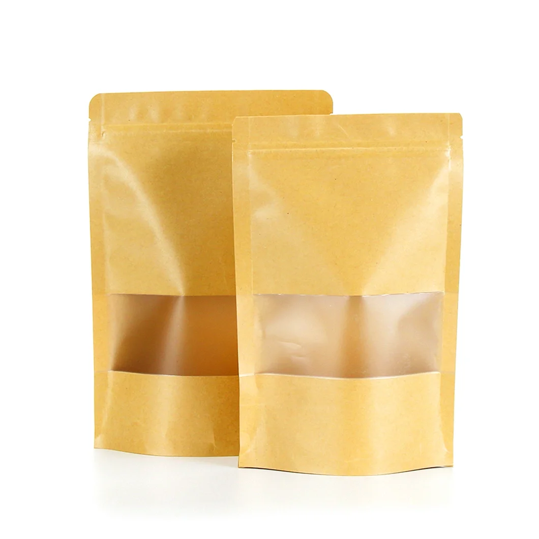 Custom Zip Lock Resealable Sealed Die Cut Paper Stand up Pouch 100% Biodegradable Compostable Bags