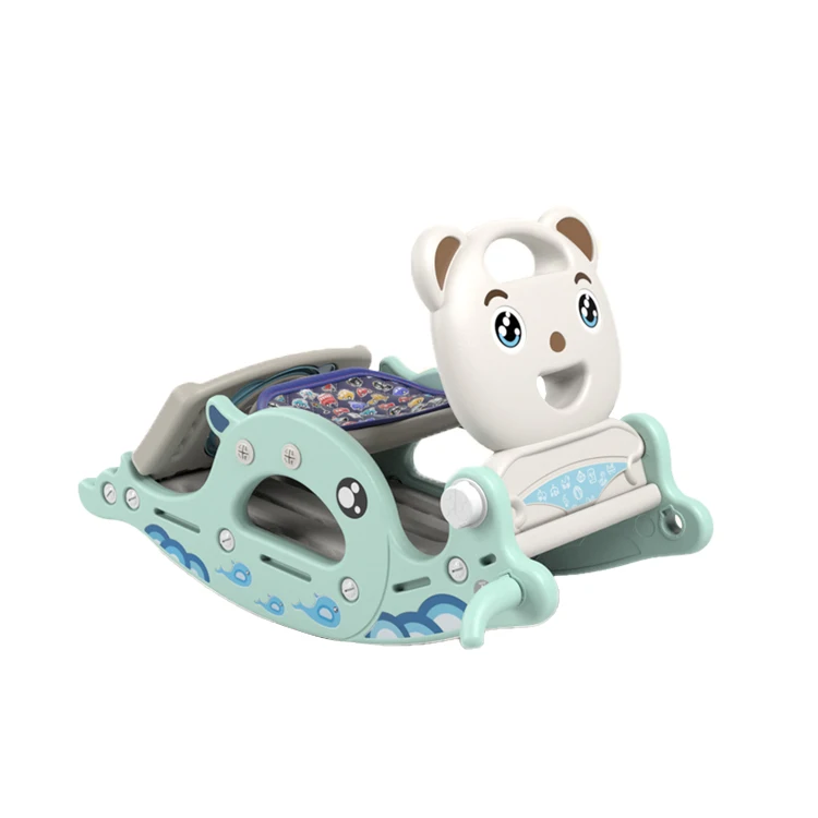 
High quality Plastic children ride on animal rocking chair rocking horse for sale slide and horse 
