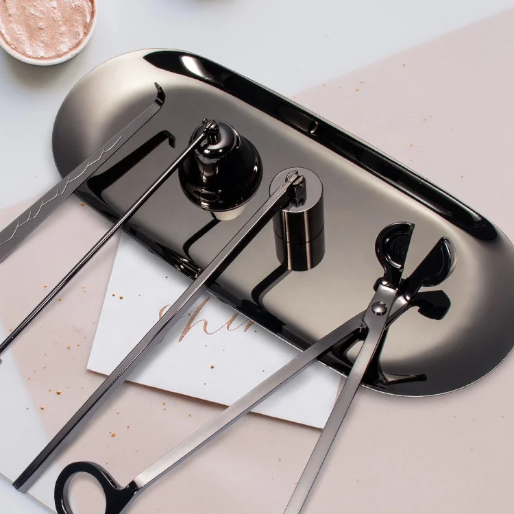 5 in 1 Candle Wicks Trimmer Kit Candle Care Tool Accessory Set Stainless Steel Wicks Scissors Manual Snuffer Extinguisher