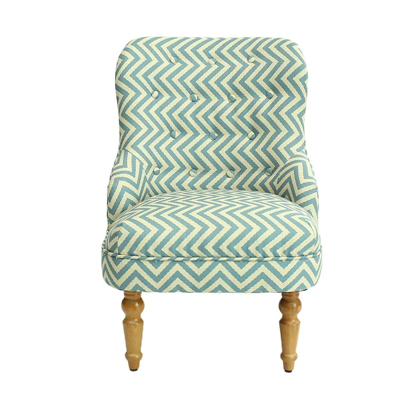 Living Room furniture Single Sofa Curved Back Modern Leisure Chair Print Fabric Accent Chair