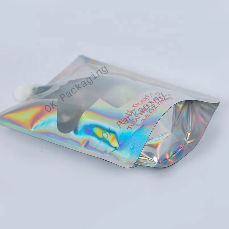 Factory Direct Sales Food Grade Spout Pouch Bag 100ml 250ml 500ml Laser Stand Up Spout Pouch For  Water Juice Drinks Sauce