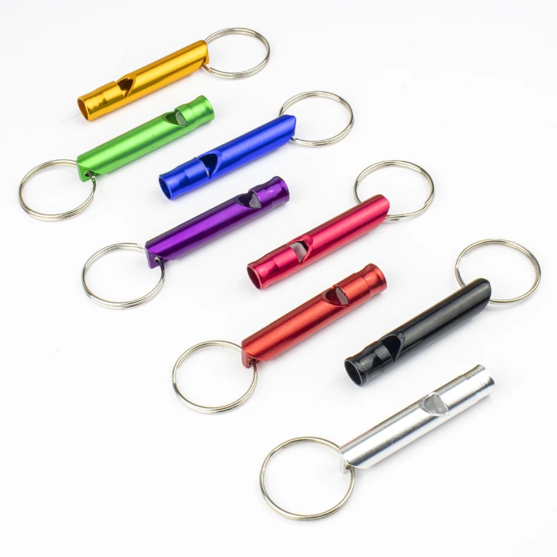Factory wholesale custom multicolor aluminum alloy whistle cheerleader and outdoor safety whistle
