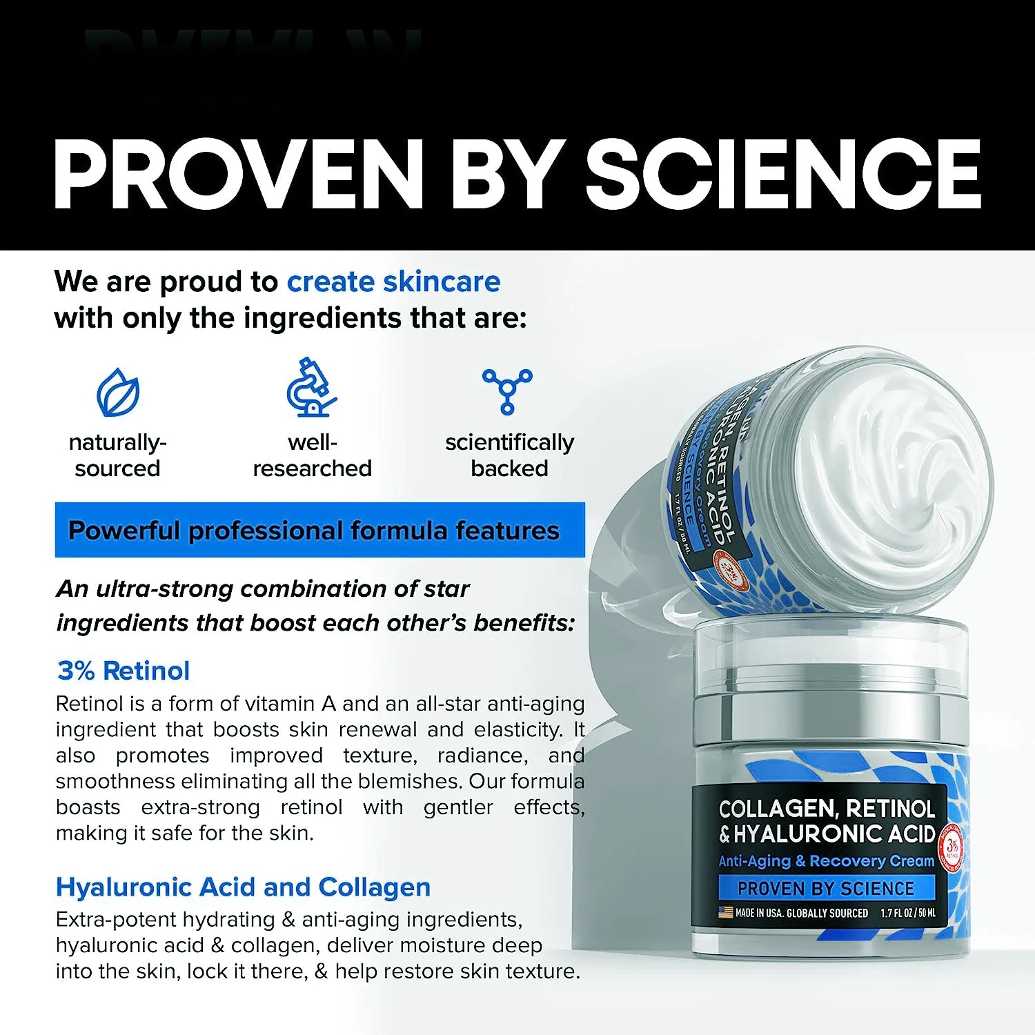 2 in 1 Natural Organic Face collagen Cream Moisturizing Retinol Anti Wrinkle Cream