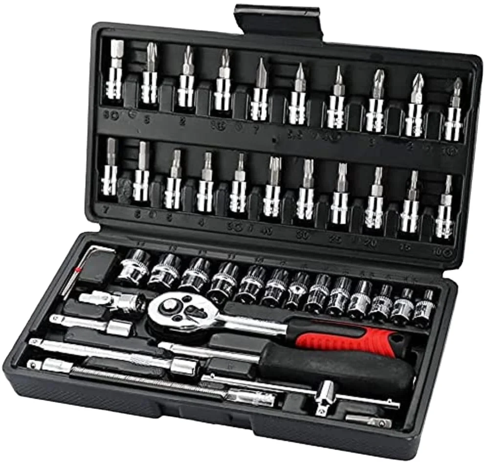 46pcs Hardware Tool Kit Manual Home Repair Auto General Household Hand Set Woodworking Combination