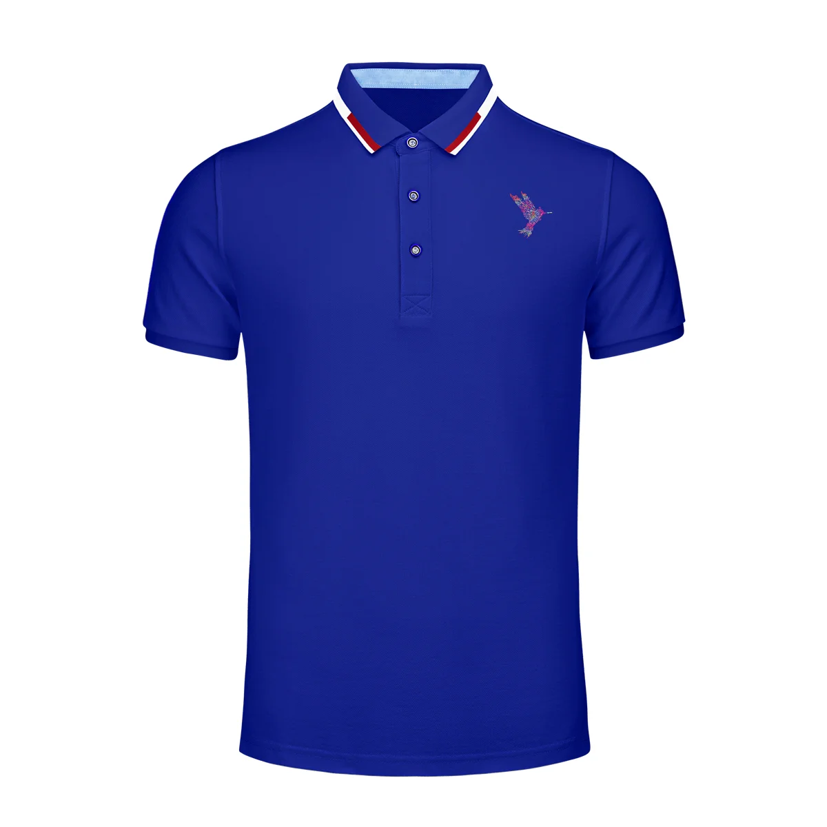 
pocket golf polo shir bird pattern collar shirt polo embroidery fitness cotton men polo shirt 