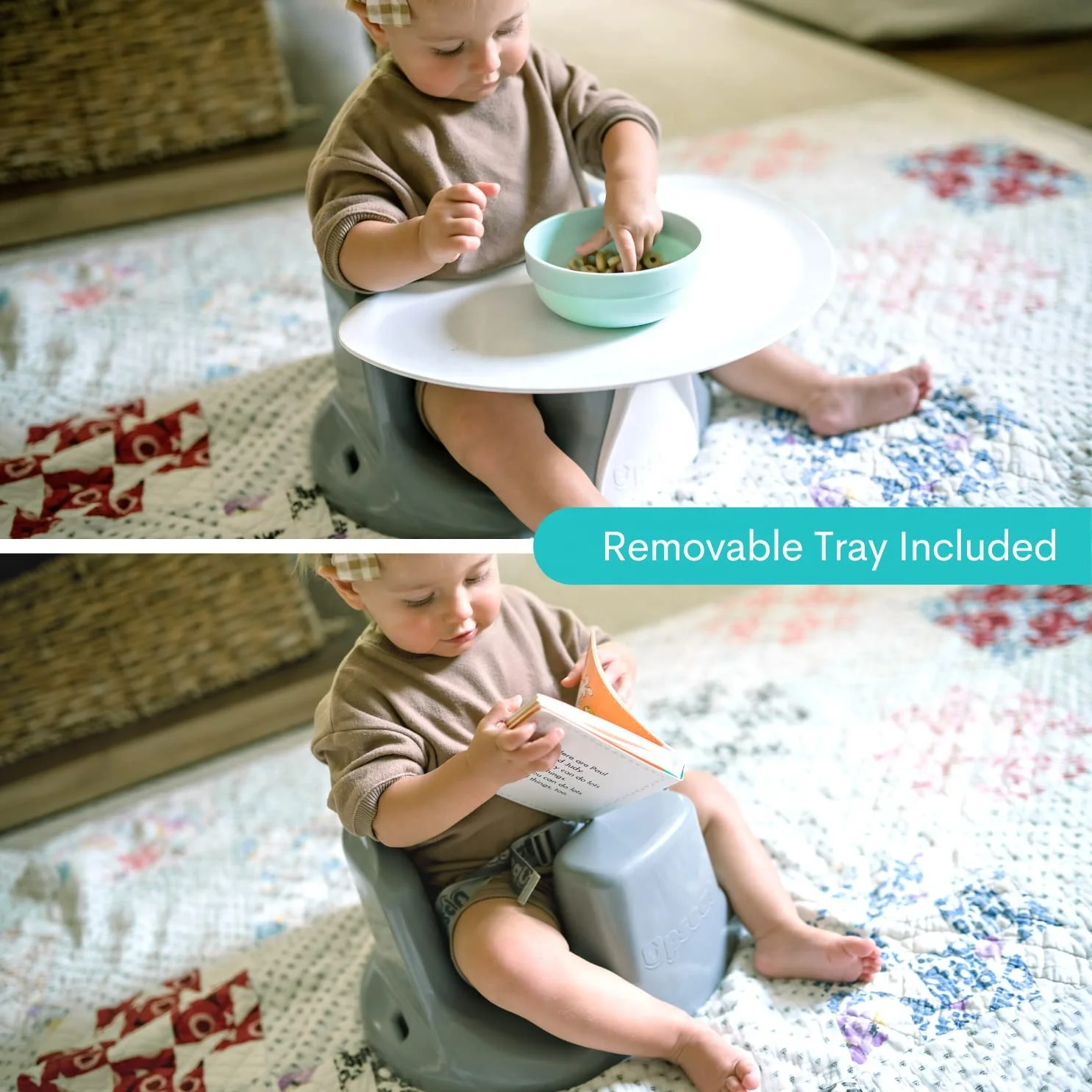 Toddler Booster Seat for Dining Table Non Slip Stable Baby Booster Seat for Dining Table Soft PU Foam Booster Chair for Toddlers