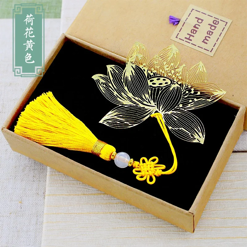
Lotus Flower Bookmark Lotus Bookmarks Fancy Student Bookmark with Tassel 