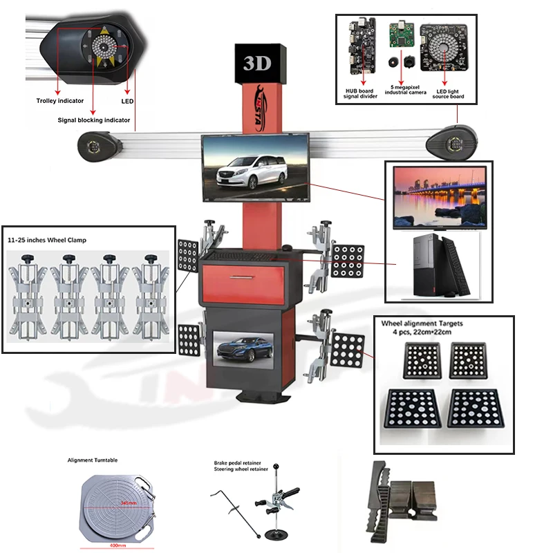 Garage Car repair Equipment Combos Tire Changer Wheel Balancer Car Lifter 3D Wheel alignment Tools Cabinet Air Compressor