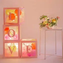 Partycool DIY Wedding Birthday Party Backdrop Decoration Transparent LOVE Box Ballon Wedding Balloon Box