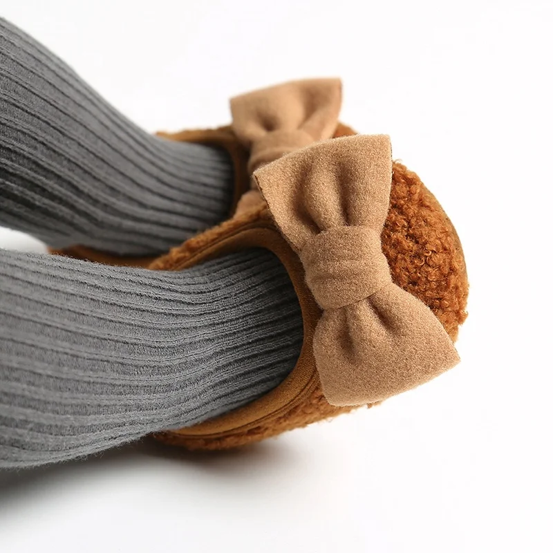 EVERTOP casual type berber fleece upper suede PU sole soft infant baby shoes moccasins