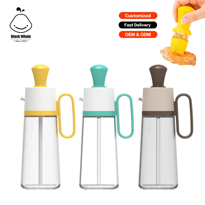 Custom Factory Vinegar and Olive Oil Cruet Dispenser 18oz 550ml Olive Oil Bottle Dispenser for cooking in kitchen use