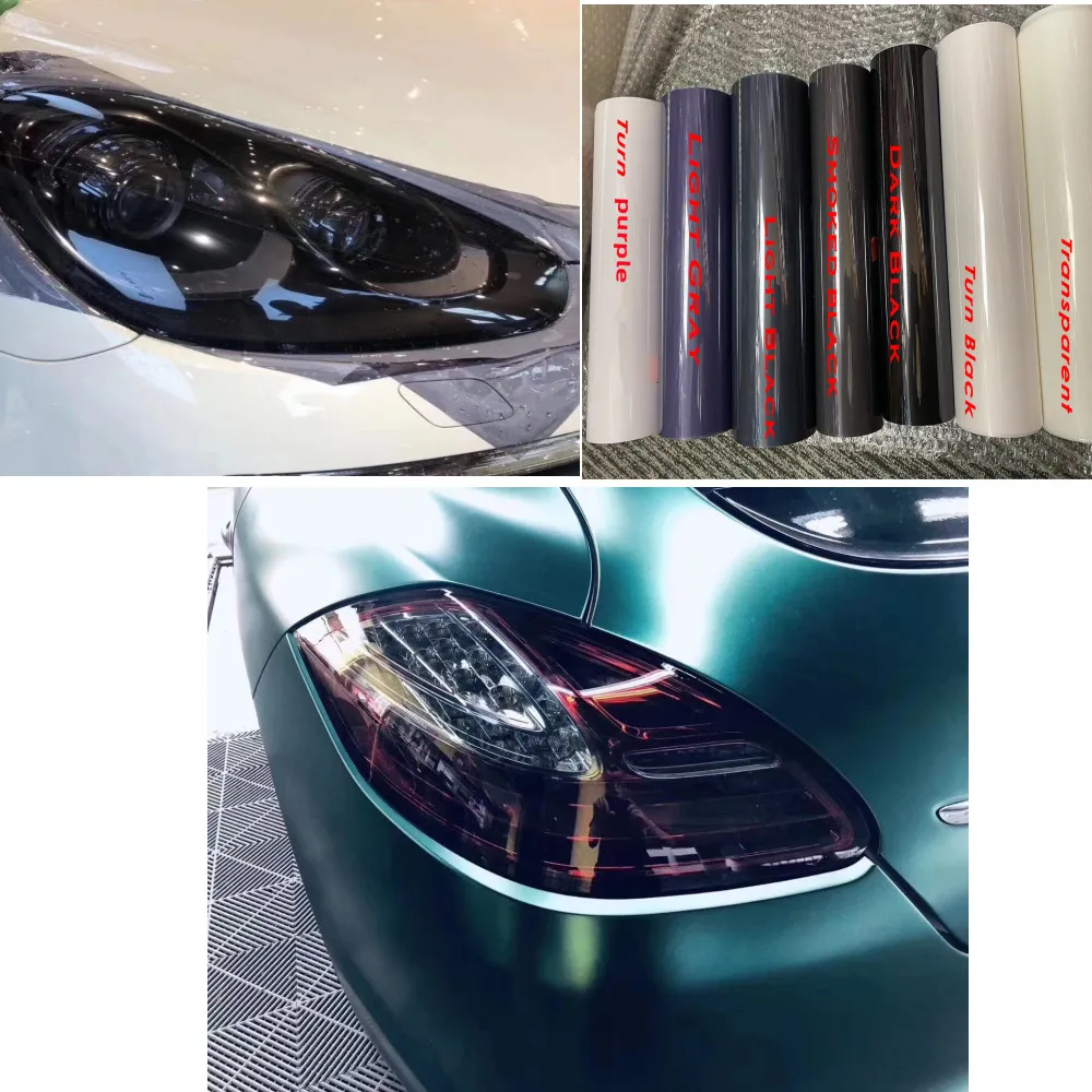 TPU car headlight tint adhesive film taillight protective film UV Photochromic car styling films anti scratch self healing 3M