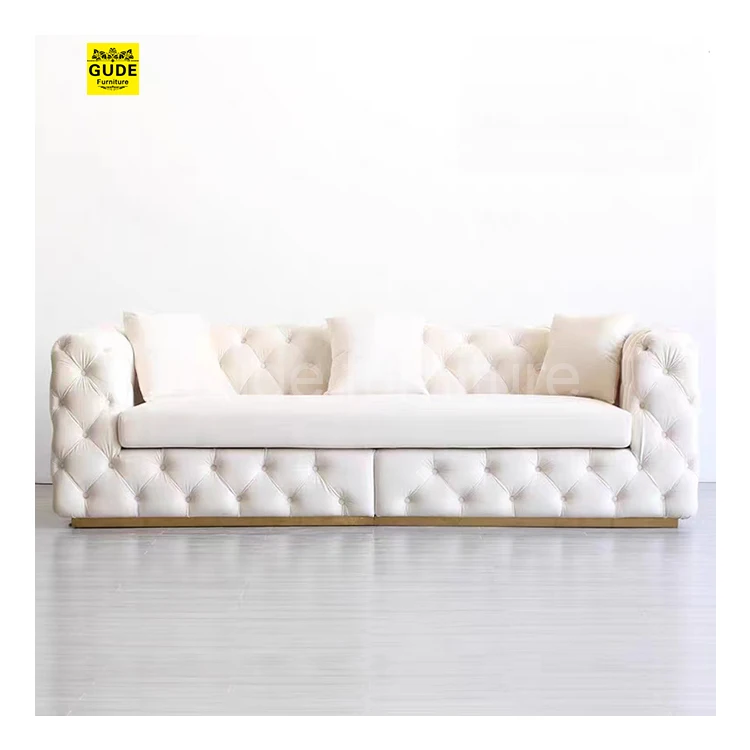 Classic Hotel Living Room Sofas Classical European Style Velvet Chesterfield Sofa Sofa Sets Modern Livingroom Furniture 2 Set