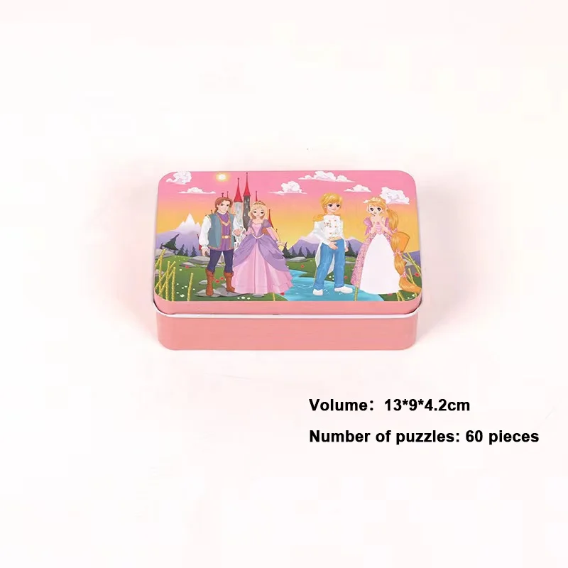 World Map 60 100 200piece puzzle game for kids Iron Box Child Cartoon toys puzzle Early Educational Toy Toddler Jigsaw Puzzle