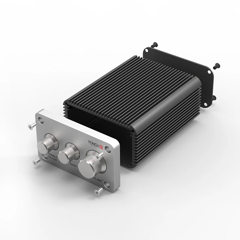 YONGU W04 80*1Umm Aluminum Housing CNC Machining Parts Audio Po*ersoft Black Car Amplifiers Chassis