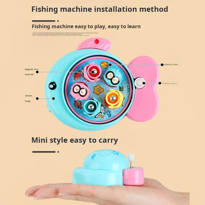 New 2024 wind-up fishing set twist egg toy mini small fishing game for children parent-child interactive game