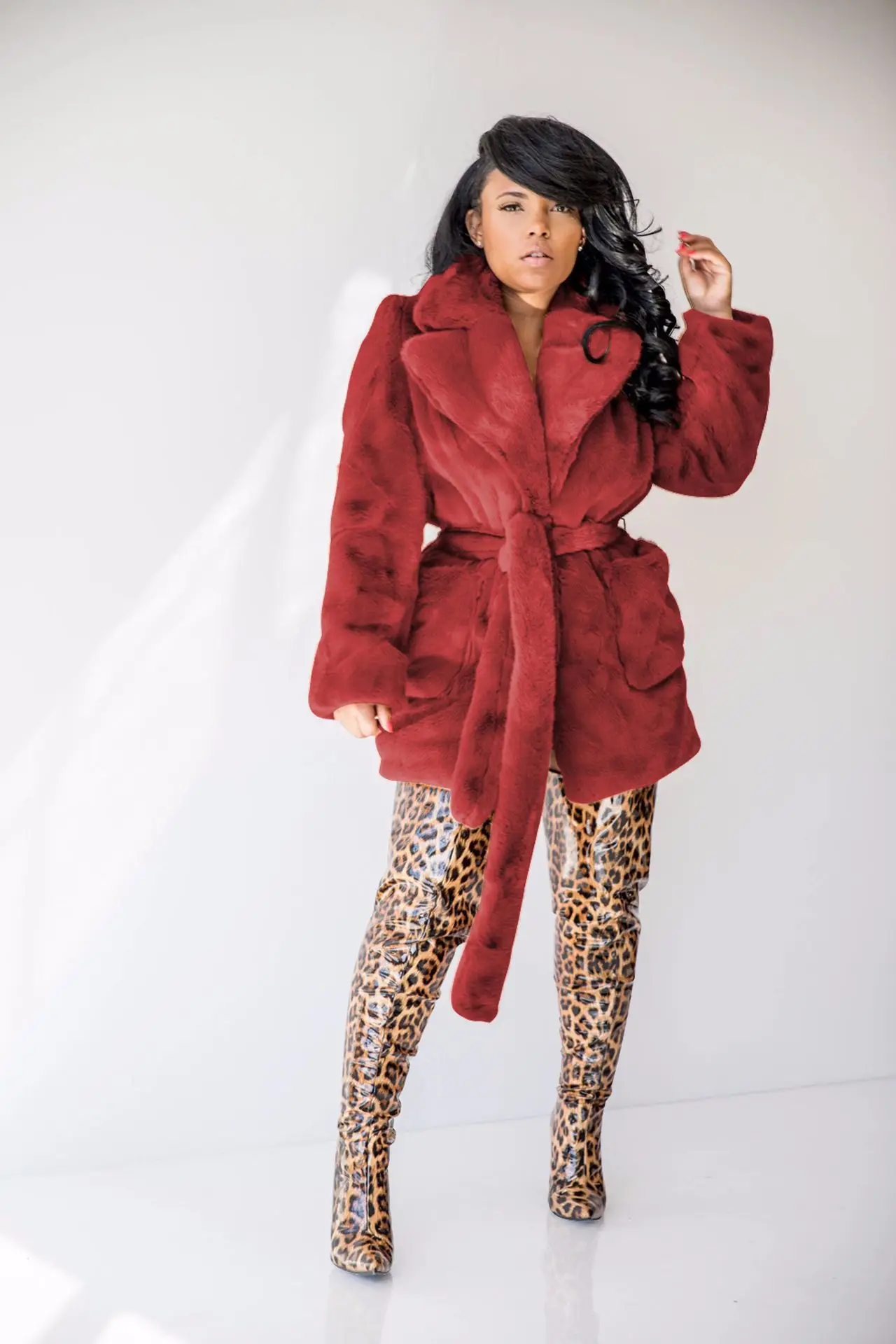 2021 модная осенне-зимняя одежда ветровка сексуальная женское длинное пальто из искусственного меха кролика меховое Меховая куртка