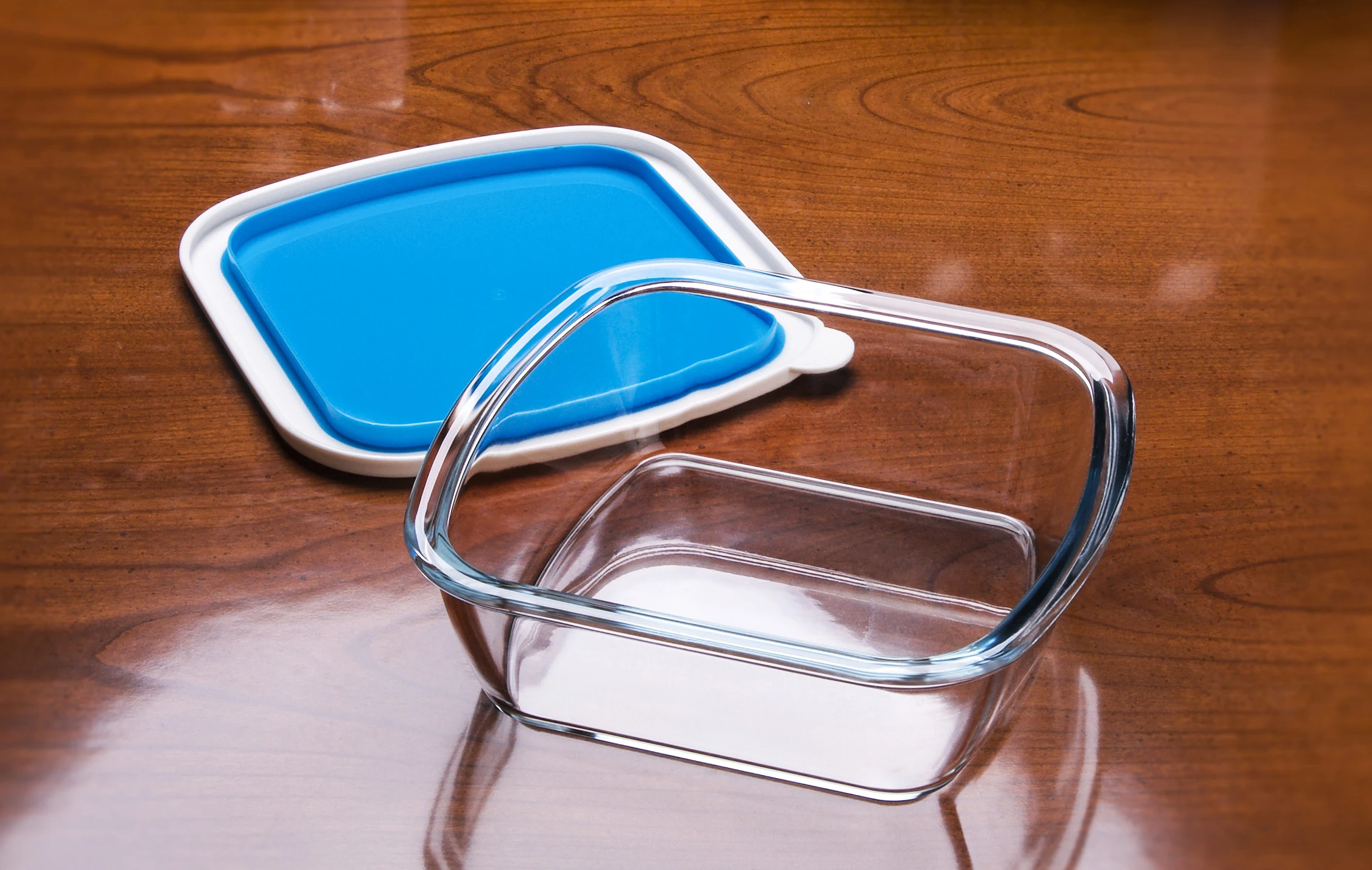 1 л прозрачная квадратная термостойкая боросиликатная посуда для выпечки из закаленного стекла с пластиковой крышкой