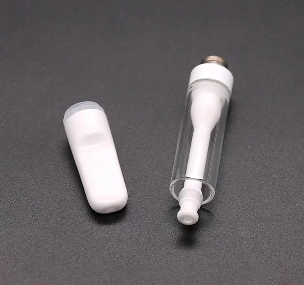 510 Thread Glass Tank No Leakage Cbd Cartridge Vaporizer White 1ml All Ceramic Vape Carts