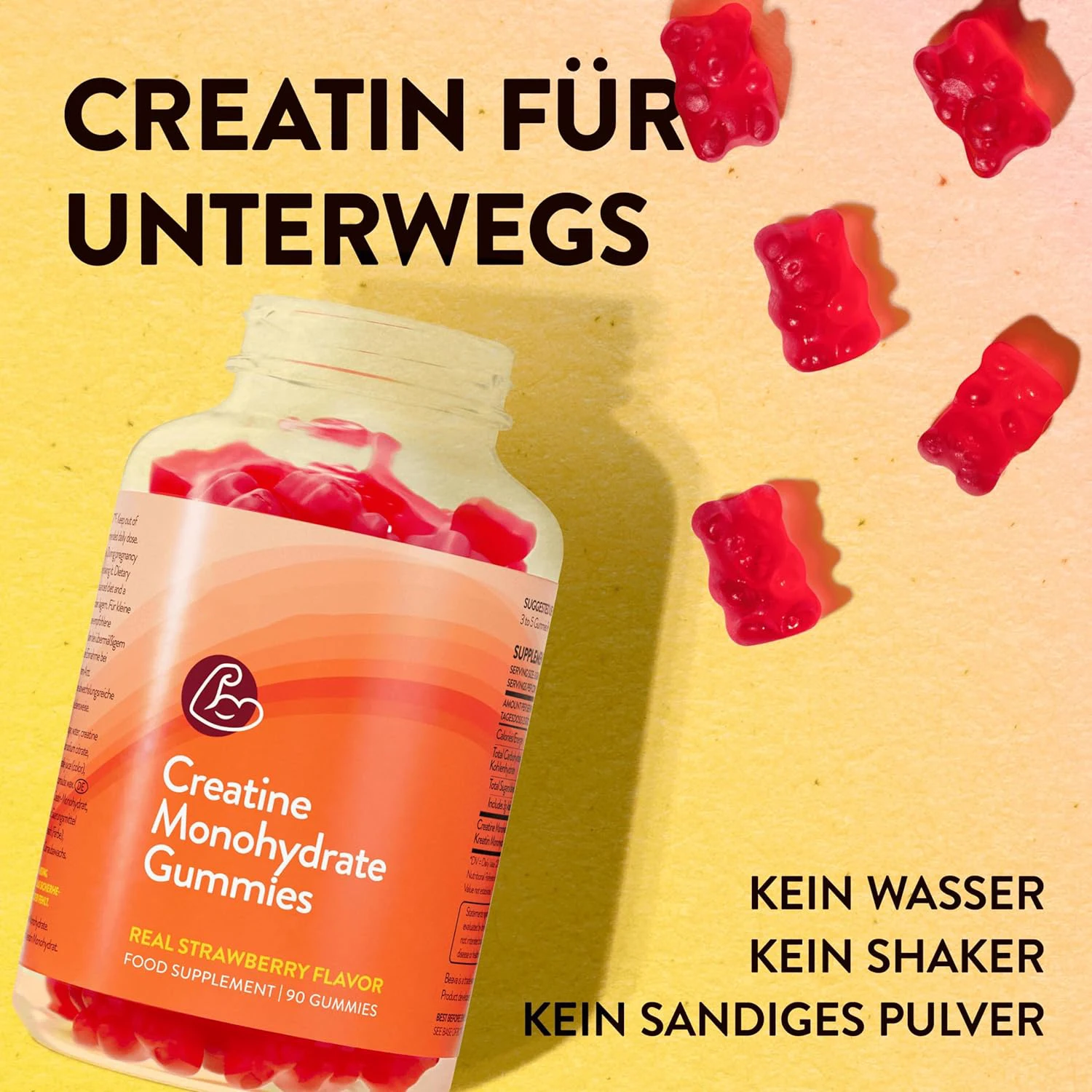 OEM Vegan Creatine Chews For Muscle Growth Muscle Recovery Workout Recovery Anaerobic Endurance Creatine Monohydrate Gummies