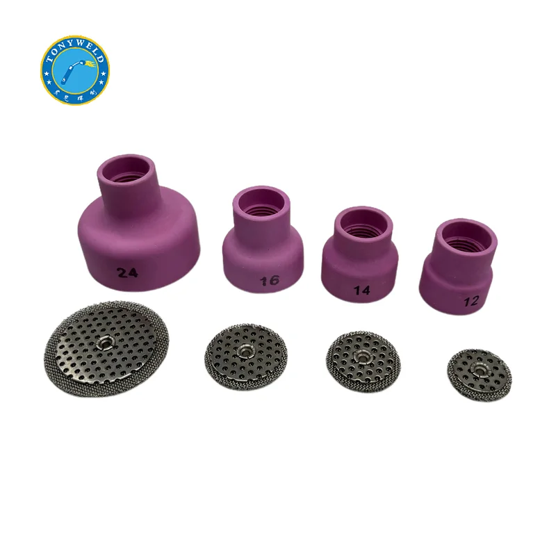 Pink ceramic nozzle 12# 14# 16# 24# with sieve for tig welding torch