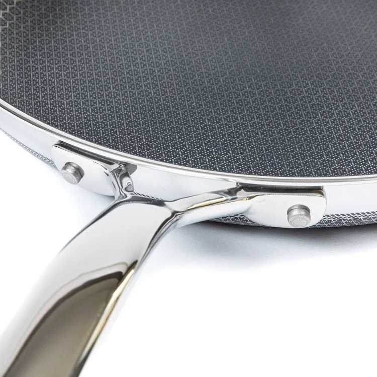 304 Stainless Steel Custom Kitchen Stainless Steel Non Stick Honeycomb Round Stir Frying Pan