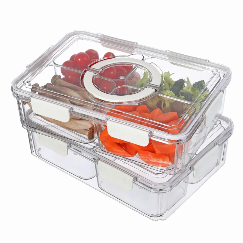 IN STOCK Portable Snackle Box Divided Serving Tray with Lid and Handle