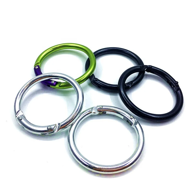 Metal Zinc Alloy Spring O Ring Clasp Push Gate Snap Hook Round Karabiner Carabiner For Handbag