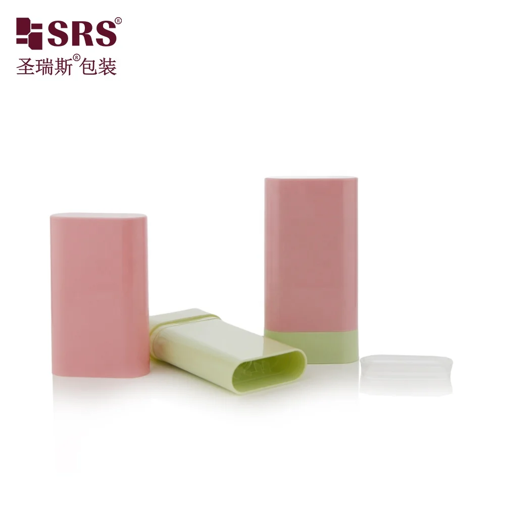 D052 20ml Empty Recyclable Oval Twist Up Solid Perfume PP Plastic Empty Deodorant Container for Sunscreen Stick