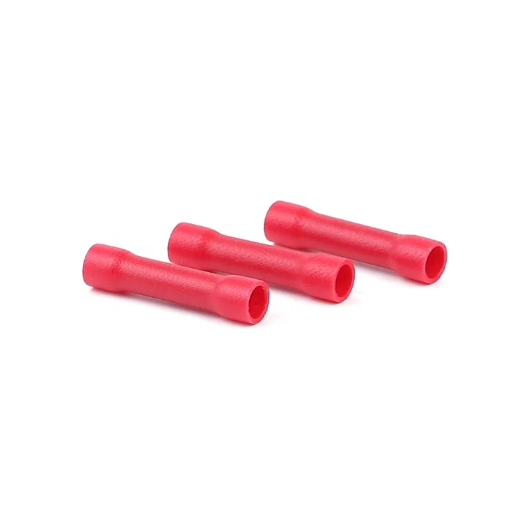 BV8 6-10mm Red Electrical Vinyl Insulated Crimping Wire Splice  Insulated Solderless Terminals Butt and Parallel Connectors
